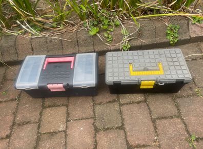 2 Small Plastic Toolboxes
