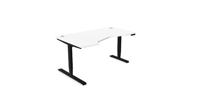 Leap Electric Height Adjustable desk Radial top 1600x1000