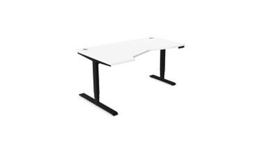Leap Electric Height Adjustable desk Radial top 1600x1000