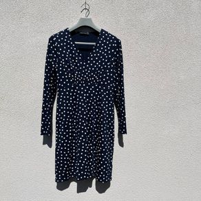 v-neck navy polka dot dress size 12