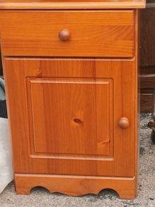 Bed side locker, pine, with top drawer,