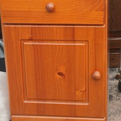 Bed side locker, pine, with top drawer,