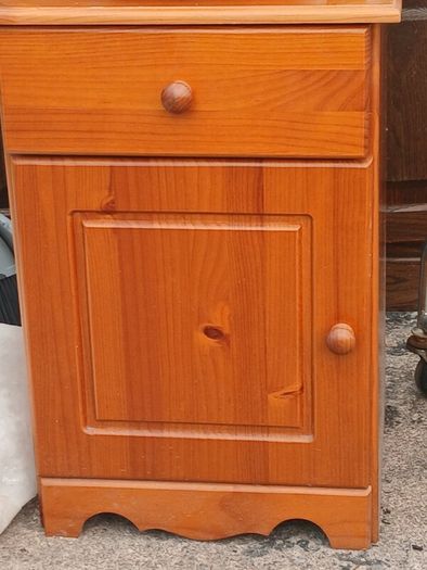 Bed side locker, pine, with top drawer,