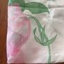 Silk scarf , green & pink hand painted Image 3
