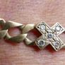 Vintage 9c 375 Solid Yellow Gold Solid Diamonds  Link Bracelet L-5,7" 7,3 g Image 3