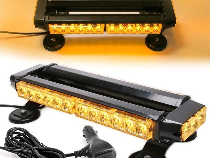 30LEDs Flashing Beacon Light - Recovery Warning Strobe Lighting Bar IP65 with 4 Magnetic Base 7 Flash Patterns for 12V/24V Emergency for vehicles Car Trailer Roof (Amber)
