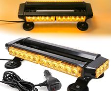 30LEDs Flashing Beacon Light - Recovery Warning Strobe Lighting Bar IP65 with 4 Magnetic Base 7 Flash Patterns for 12V/24V Emergency for vehicles Car Trailer Roof (Amber)