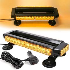 30LEDs Flashing Beacon Light - Recovery Warning Strobe Lighting Bar IP65 with 4 Magnetic Base 7 Flash Patterns for 12V/24V Emergency for vehicles Car Trailer Roof (Amber)