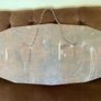 Large Vintage Mid Century Bevelled Mirror with Chain Reverse Etched Chinoiserie Detail Image 10