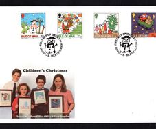 1996 Isle of Man Christmas Childress's Paintings Commemorative Stamps First Day Cover (FDC)