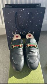 Gucci Princetown Leather Mules Black Size 39