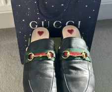 Gucci Princetown Leather Mules Black Size 39
