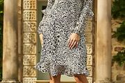 Sosander Leopard Print &amp; Flare Dress