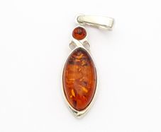 925 Sterling Silver & Natural Baltic Amber Pendant