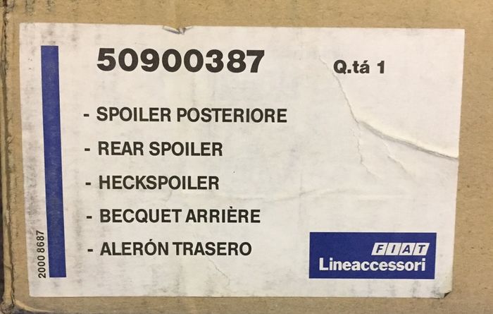 Rear Spoiler (Fiat Punto 188 5 Door)