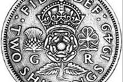British Florin (2 shillings) coin