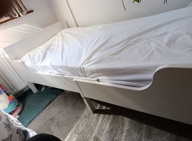 IKEA extendable children's bed with with sprung mattress