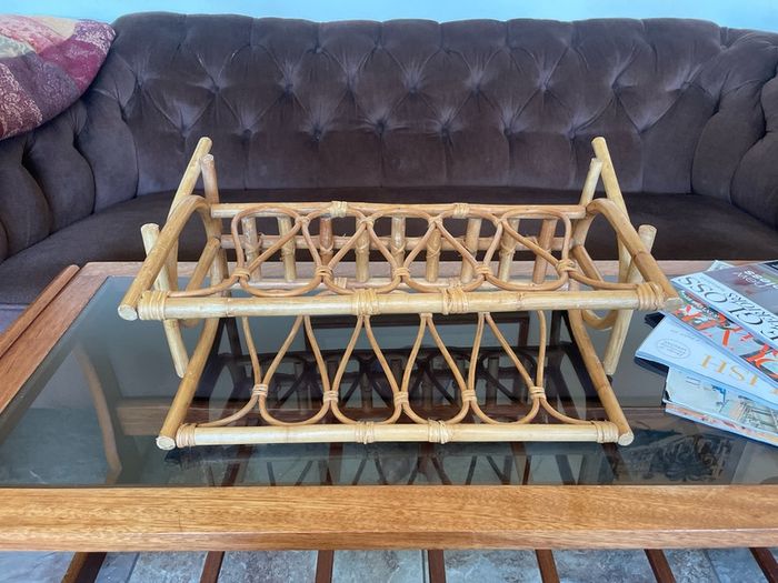 Vintage MCM Bamboo Magazine Rack