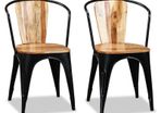 Dining Chairs 2 pcs Solid Acacia Wood
