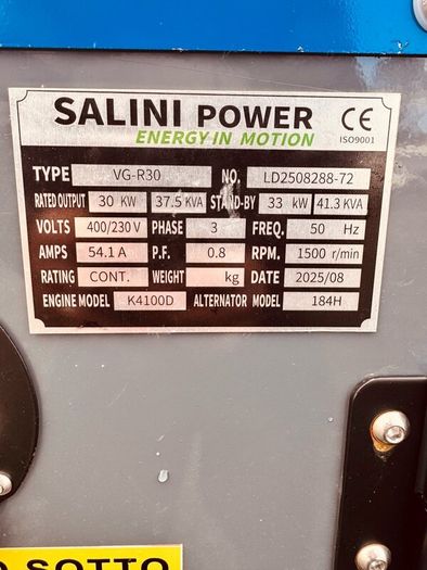 41.3kva Salini VG-R30 Generator