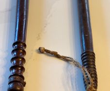Pair of Antique Victorian / Edwardian Turned Hardwood Police Truncheons