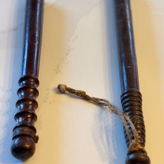 Pair of Antique Victorian / Edwardian Turned Hardwood Police Truncheons