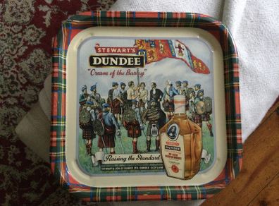 Vintage Scottish tray with scenes from Dundee. Old Scots Whiskey from Dundee.