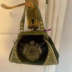 Pure brand vintage green velvet handbag
