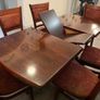 Mahogany style extending table plus 6 chairs. Image 3
