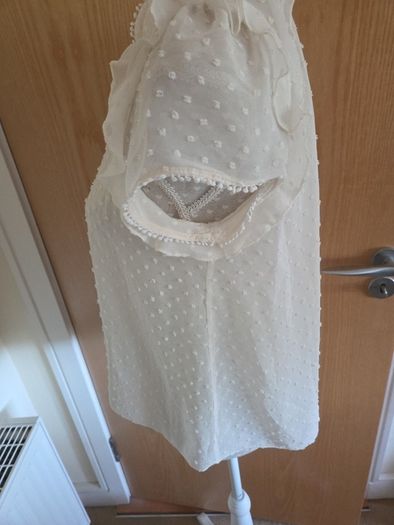 Zara cream dobby top uk10