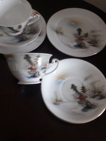 oriental handpainted trios