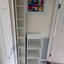Two white shelving units (bookcase, display, other storage) Image 3