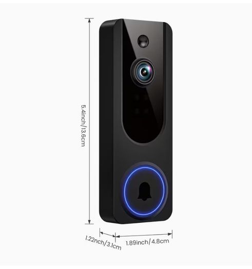 Smart Video Doorbell Dual Camera, 1296P Wireless Indoor/Outdoor Surveillance Cam, Live View, Included Doorbell Receiver, AI Human Detection, 2-Way Audio, Night Vision, 2.4G Wifi, Cloud Storage