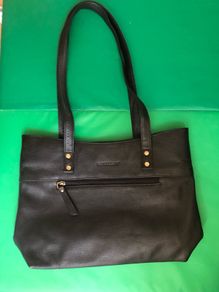 Rowallan of Scotland Black Leather Tote Zipped Handbag
