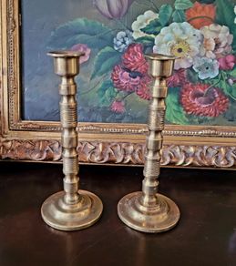 Art deco brass candlesticks