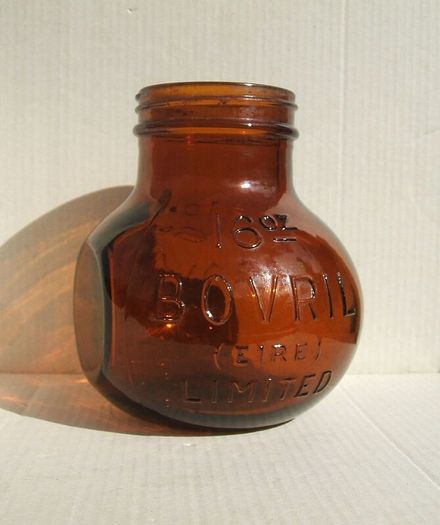 BOVRIL (EIRE) - a vintage 16oz (1 lb) amber glass bottle made by IGB of Dublin (c.1966). PRICE REDUCED.