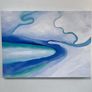 Georgia O'Keefe 'It was blue and green' large canvas suit Mid Century Modern Image 4