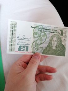 A/UNC 1989 Irish One Pound Banknote