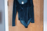 Primark Velvet Teal Bodysuit. S. S-12 -14.       B.N.W.T.