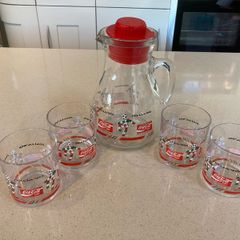 Italia 1990 Coca Cola Jug and Glass Set rare