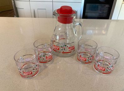 Italia 1990 Coca Cola Jug and Glass Set rare