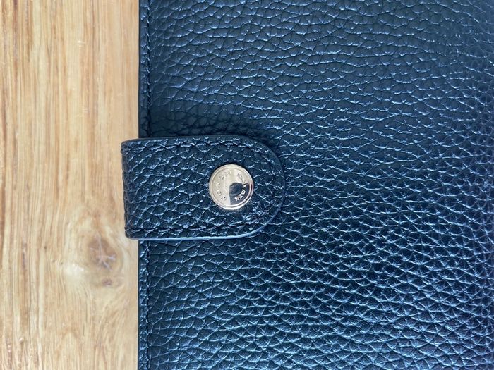 Coach Pebbled Black Leather Phone Wristlet Wallet