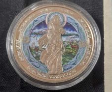 A Dublin Mint Office 2019 Myths & Legends Eriu Medal, brilliant uncirculated with colour digital printing, in capsule, accompanied by printed certificate of authenticity diameter 32mm, weight 14.14g