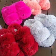 slipper bundle   open toe fluffy size 5/6 price for all. Used plenty of wear left
