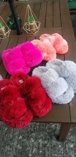 slipper bundle   open toe fluffy size 5/6 price for all. Used plenty of wear left