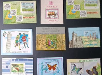 1980s 1990s Worldwide Classic Souvenir Sheet Selection