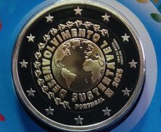 Portugal 2 Euro Base Metals Proof Coin 2025 - A Plan for the Future - Sustainable Development