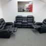 Roma Black Manual Leather Recliner Sofa Set Image 6