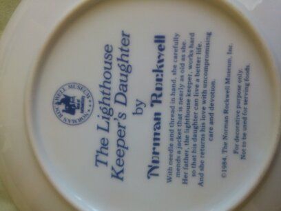 The lighthouse keepers daughter plate .