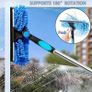 Window Cleaning Equipment with Extension Pole 70in 180 Rotatable Squeegee & Microfiber Scrubber,176cm Professional Window Cleaning Kit for High Windows, Shower Glass, Car and Mirror Image 5